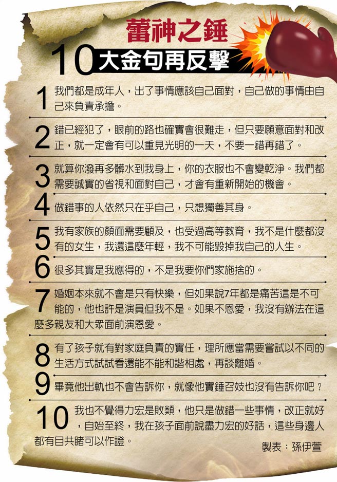 蕾神之锤 10大金句再反击