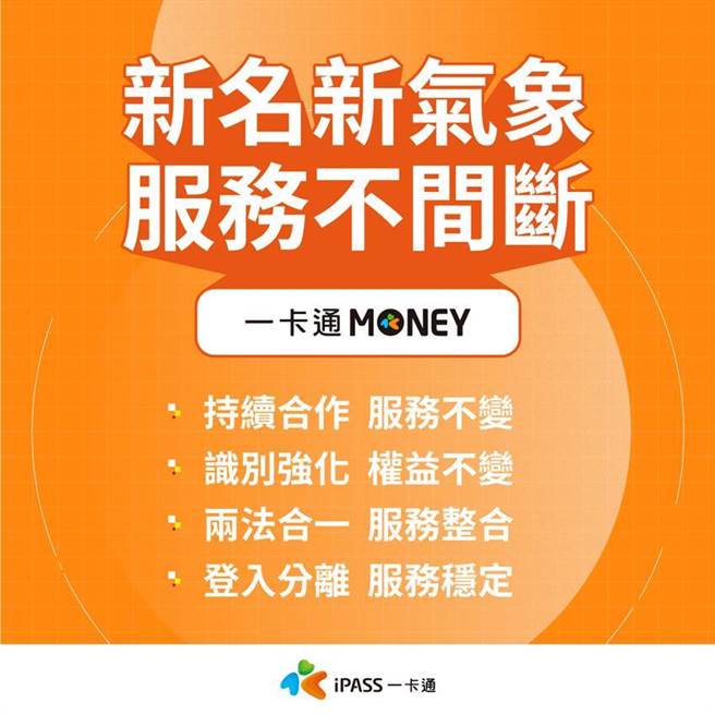 一卡通電子支付更名「一卡通MONEY」，展現電支、電票整合企圖心。圖／一卡通公司提供