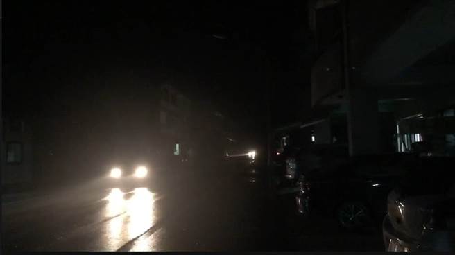 玉井市区也传大规模停电。（民眾提供）