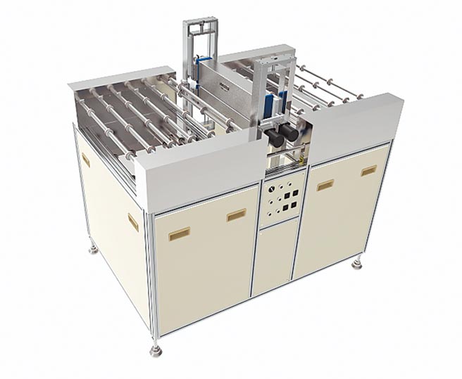 韶阳的超音波非接触式清洁装置，藉由高压气体震盪产品表面进行非接触清洁，同时透过所设置的吸风回收装置，将粉尘完全收集，避免产品二次污染，是PCB业精细化制程的高效清洁利器。图／韶阳提供