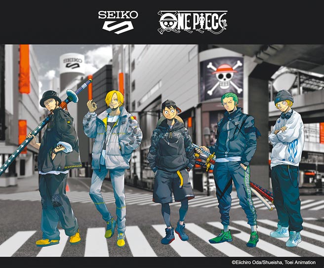 SEIKO 5 Sports与漫画《航海王》合作推出联名限量表，以5位主角人物为灵感推出5款表，各限量5000只。（SEIKO提供）