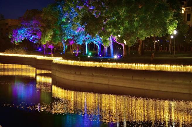 「金色葫芦墩」搭配葫芦墩公园地景，带给民眾全新感官体验。（台中市观旅局提供／王文吉台中传真）