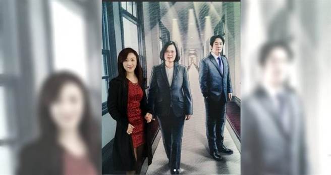 民进党台北市北投区党部主任许瑞芬活跃北投地方政坛，到总统府参访时特地留影纪念。（图／翻摄许瑞芬IG）