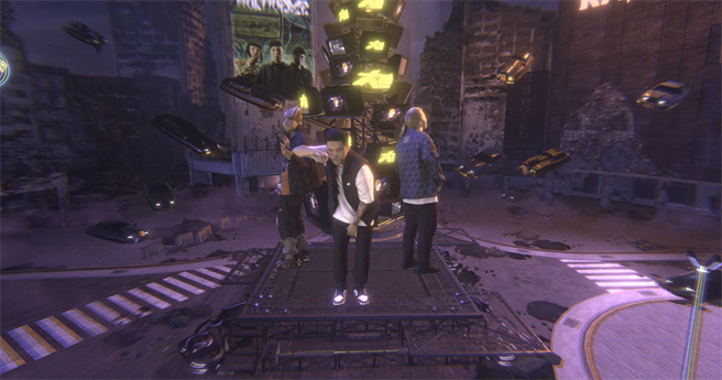 「大嘻哈时代加倍封测全息演唱会」透过360度全方位容积摄影技术打造。（HTC VIVE ORIGINALS提供）