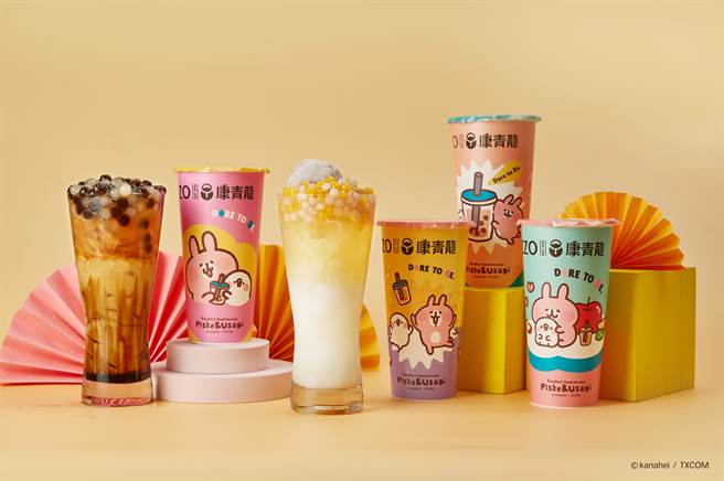 软萌可爱的P助与粉红兔兔造型纸杯和封膜，提供满满的疗癒感。（图／品牌提供）