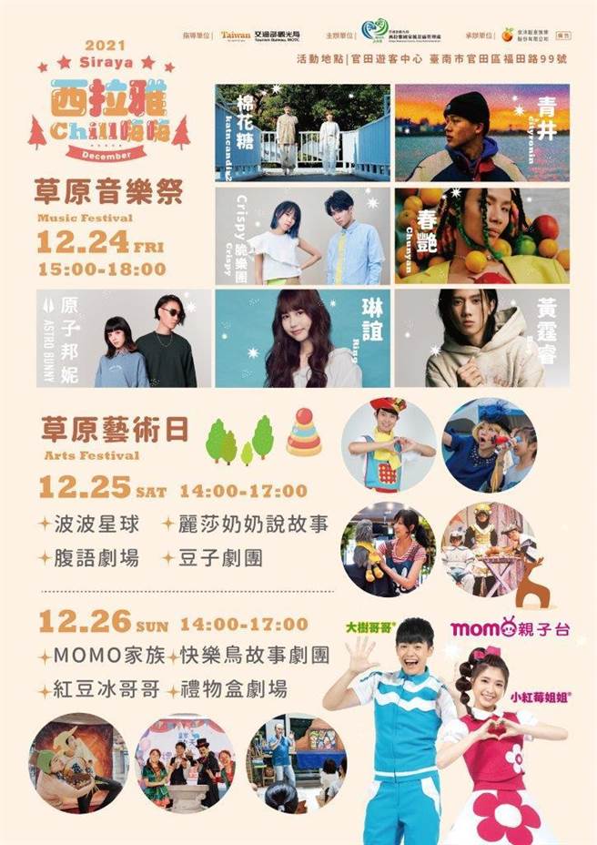 西拉雅官田游客中心活动满檔，草原音乐祭、童玩节接连登场。(西拉雅国家风景区管理处提供／刘秀芬台南传真)