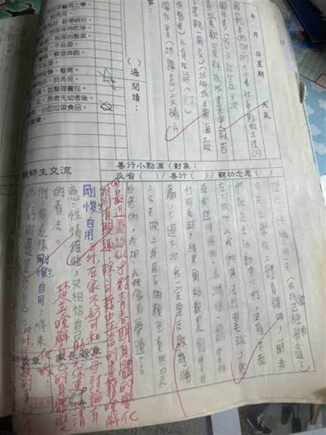 有男大生意外翻到国小的联络簿，发现自己竟然把第一次梦遗的事情记录下来，老师还很认真地给予回覆，让他看了超尷尬。(图／翻摄自Dcard)
