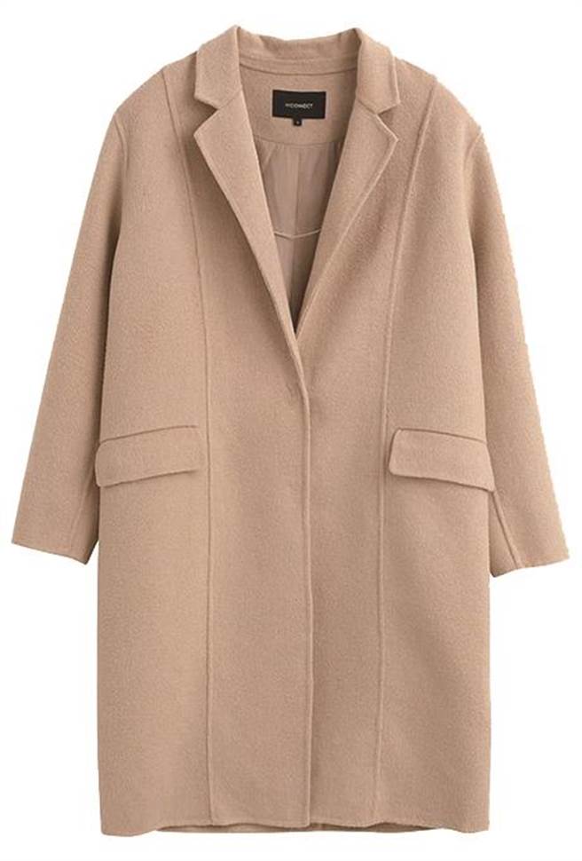 SOGO忠孝館HCONNECT翻領俐落剪裁手工大衣，原價6980元、特價2094元，限量20件。（SOGO提供）