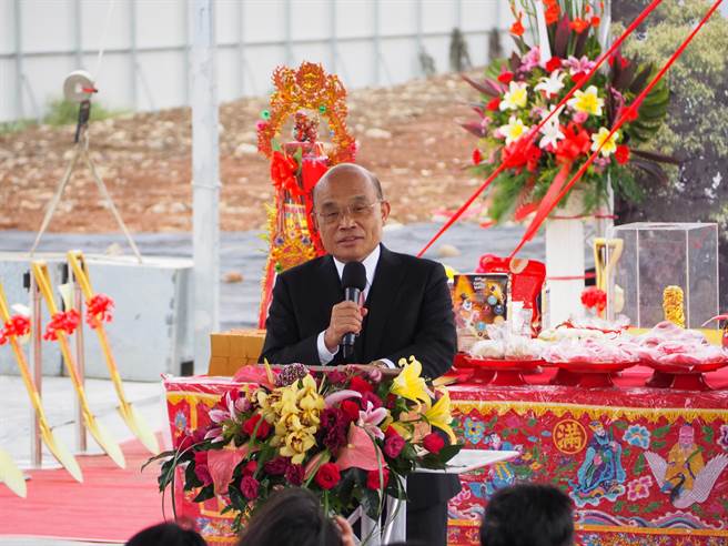 行政院长苏贞昌表示，竹科X基地的动土就像未来的大新竹，带来大愿景、大希望。（陈育贤摄）
