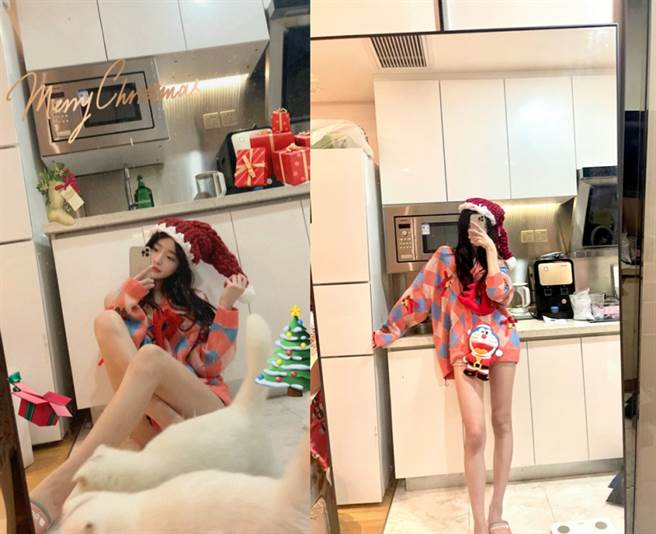 现年19岁的柴蔚日前分享自拍照，下身失踪露出逆天长腿，粉丝看了害羞要她把裤子穿上。(图/ 摘自柴蔚微博)