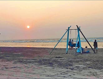 北門雙春鞦韆沙灘 夕陽祕境絕美