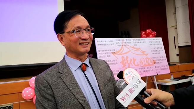 彰化市長林世賢今天上午舉辦就職三周年典禮，發表過去三年來的施政成果，並公開表態力挺彰化升格第七都。（謝瓊雲攝）