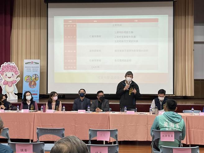 台中市社會局長彭懷真表示，為讓更多民眾了解市府的規畫方向，邀集建設局、文化局、地方民代以及民眾，說明建物設計和空間規畫，具體回應文資與樹保議題。（台中市府提供／盧金足台中傳真）