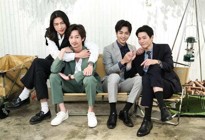 新生代演员林上豪（左起）、石承镐、李见腾、郑齐磊共同主演《＋－正负之间》。（陈俊吉摄）