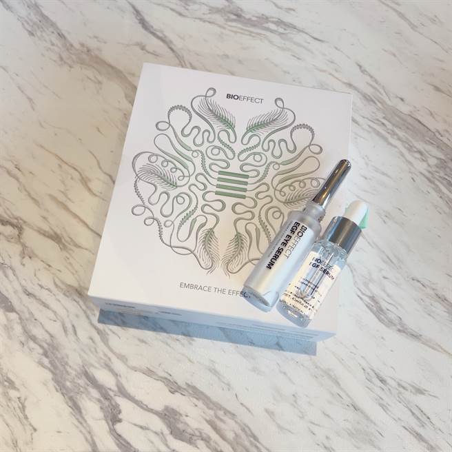 BIOEFFECT蓓欧菲能量双星护肤礼盒。（邱映慈摄）