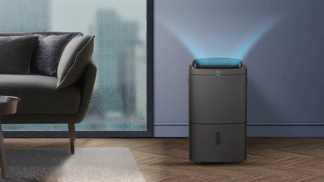伊萊克斯極適家居700 清淨除溼機，具備前置濾網、抗菌層、HEPA濾網、抗菌負離子等4重高效過濾系統，定價1萬8900元。（伊萊克斯提供）