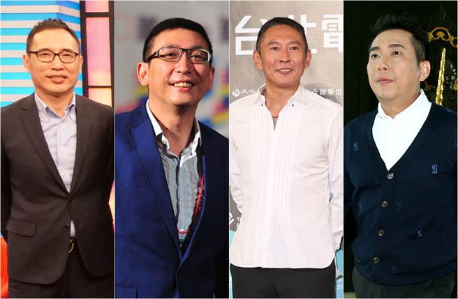 兄弟领队刘志威、艺人宋少卿、钮承泽、屈中恒(由左至右)长相神似，常被网友做梗图。（图／中信兄弟提供、中时资料照）