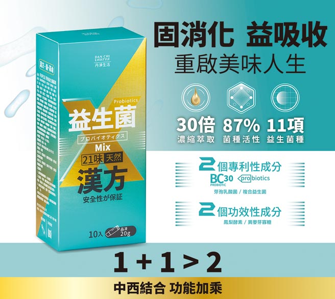 钧生推出益生菌结合汉方的革命性新产品。图／钧生提供