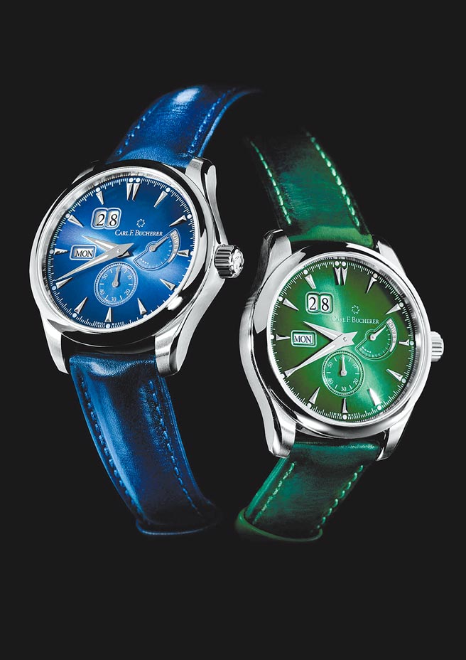 宝齐莱广受表坛各界好评的马利龙Manero系列环型动储腕表，换上松绿色表盘，限量188只，37万元。（Carl F. Bucherer提供）