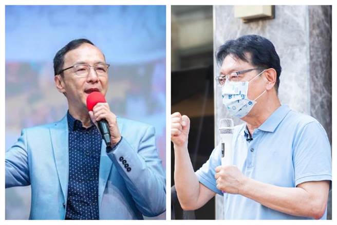 國民黨黨主席朱立倫（左）、中廣董事長趙少康（右）。（中時合成照）