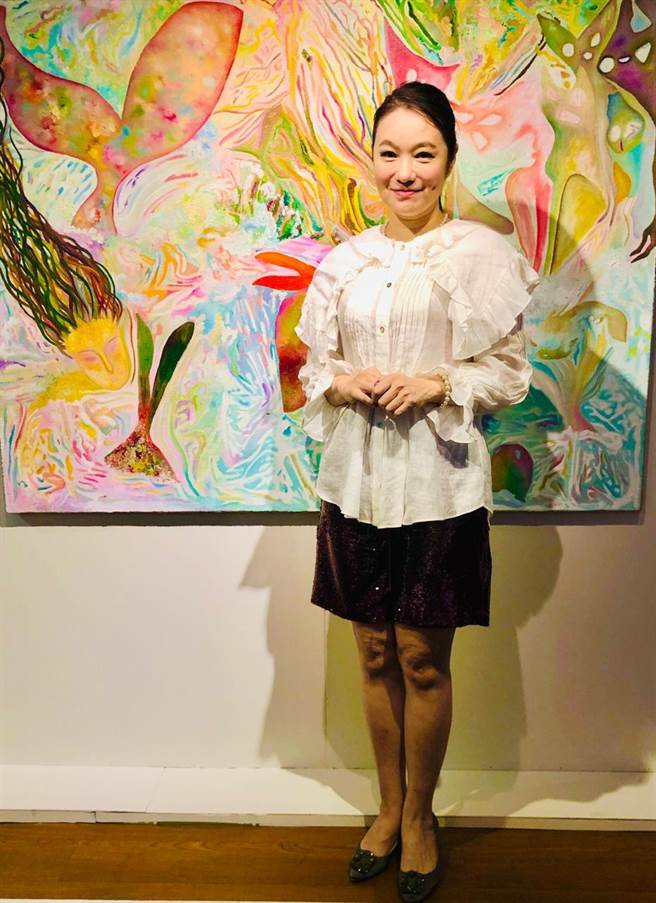 張瑞竹的繪畫作品於樹德科大「橫山藝術季」展覽。（張瑞竹提供）