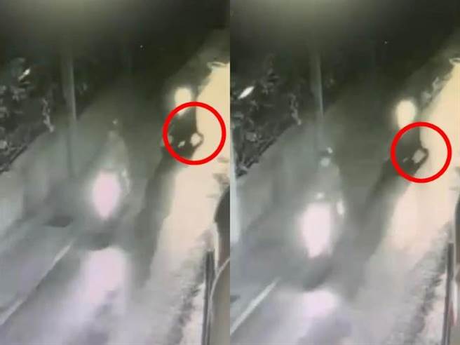 张男涉嫌持鎯头杀害江父致死，并将遗体趴在龙头上，冷血运尸画面曝光，令人不寒而栗。(读者提供)