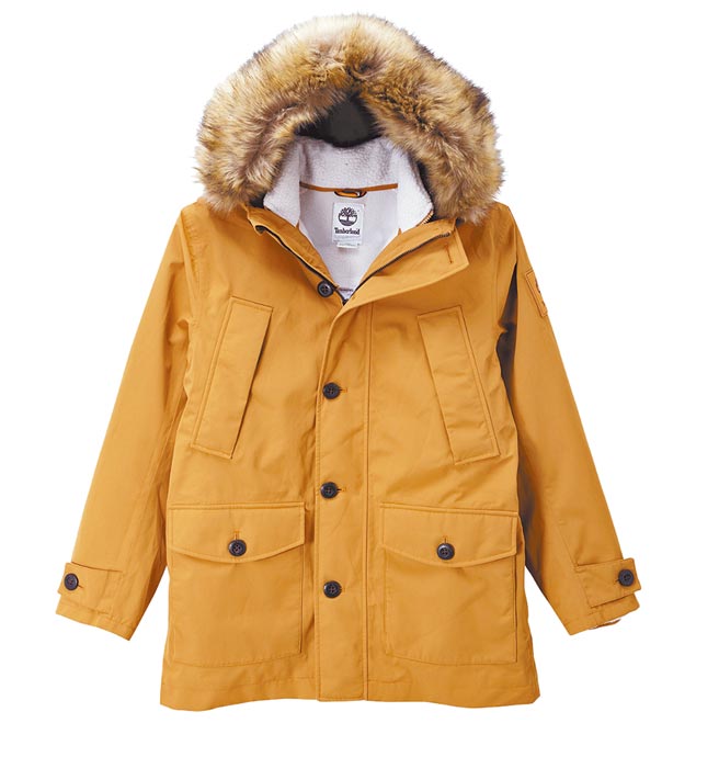 Global Mall新北中和店的Timberland 三合一防水派克夾克，原價1萬2000元，優惠價9600元。（Global Mall提供）