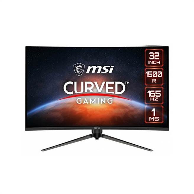 PChome 24h購物的MSI 32型2K曲面電競螢幕，原價1萬2900，1月3日到4日限時特價8990元。（PChome 24h購物提供）