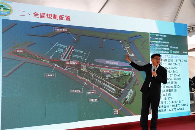 屏东盐埔渔港客货运专区的动土仪式，由屏东县长潘孟安亲自主持。（谢佳潾摄）