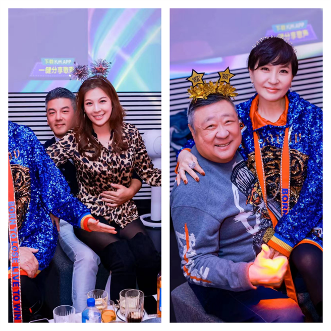 林若亚和孙志浩（左图）参加方芳芳的跨年趴。（方芳芳提供）