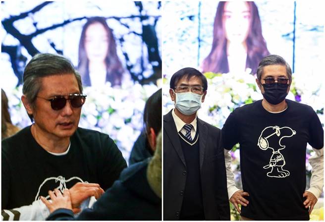 包小柏于仪式开始前在灵堂里忙进忙出，亲自打点布置。（图/邓博仁摄）