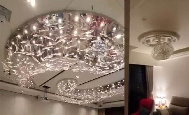 今（3日）下午5時46分全台發生有感地震，板橋、台北都有民眾拍下吊燈劇烈搖晃的恐怖畫面。(圖／翻攝自爆廢公社、記者爆料網)