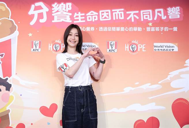 謝欣穎出席公益活動。（陳俊吉攝）