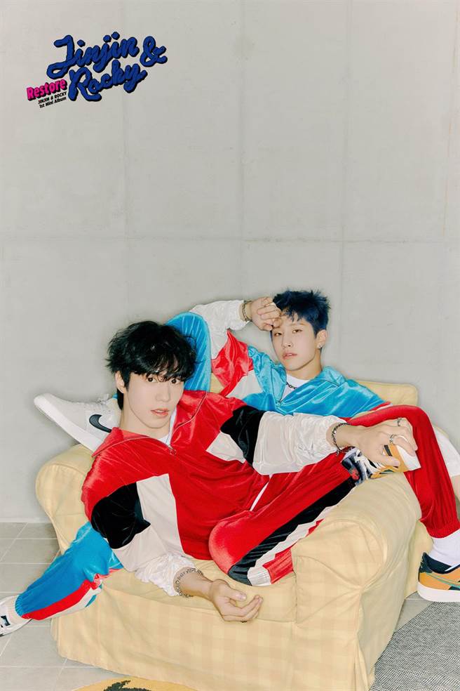 JINJIN（后）和ROCKY推出迷你专辑《Restore》。（CL Creative ＆ Entertainment提供）