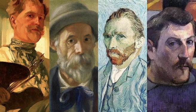 慕夏（左起）、雷诺瓦、梵谷、高更都出现片中另类「助阵」。（海鹏提供）