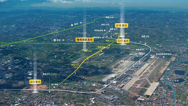 桃園航空城安置住宅工程已全數發包，包含A18站590戶、G17站160戶、A11站110戶、機場園區1066戶。（都發局提供／蔡依珍桃園傳真）