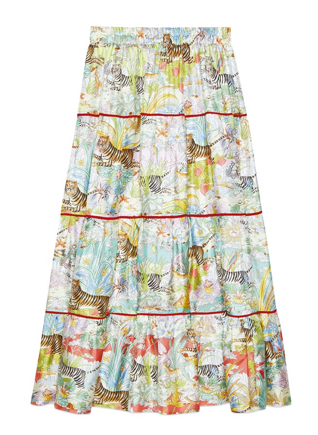 Gucci虎年主題印花半身裙，6萬5700元。（Gucci提供）