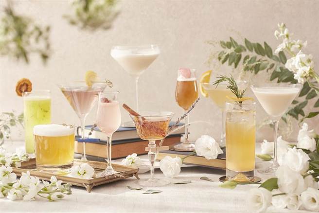 （寒舍艾丽酒店携手SABON，于THE TERRACE大厅酒吧推出「甜醉漾采」联名调酒。图／寒舍艾丽酒店提供）