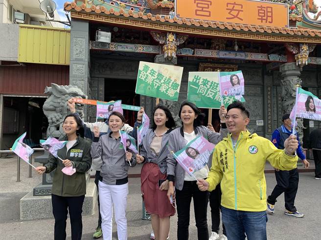 民進黨3＋14青年助選團齊聲呼喊青年返鄉投票。(林欣儀攝)