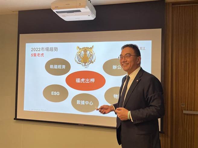 （仲量聯行董事總經理趙正義今(6)日表示：2022年商用不動產市場趨勢將呈現「福虎出柙！」五大現象。圖／蔡惠芳）