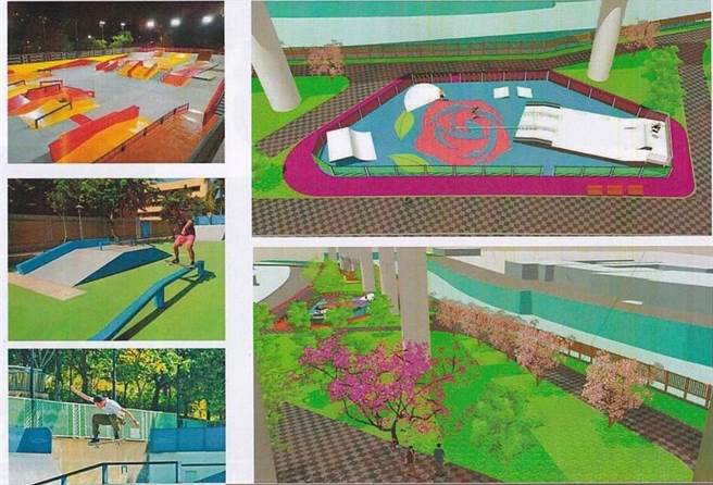 新北市捷运局将在三莺线国华站周边打造「公八公园」，近期完成初步设计，将分区打造幼童、中老年、青少年的使用空间，特别的是青少年区域也设置了极限运动场，未来将作为滑板运动使用。（新北市捷运局提供）