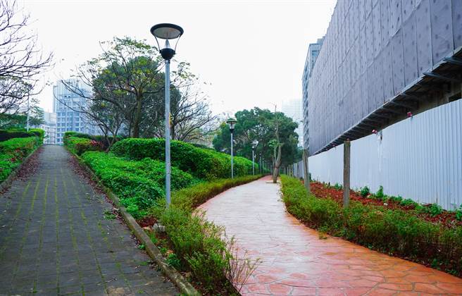 林口第二运动公园再添绿化步道　步道植上4500株花树（林口区公所提供／戴上容新北传真）