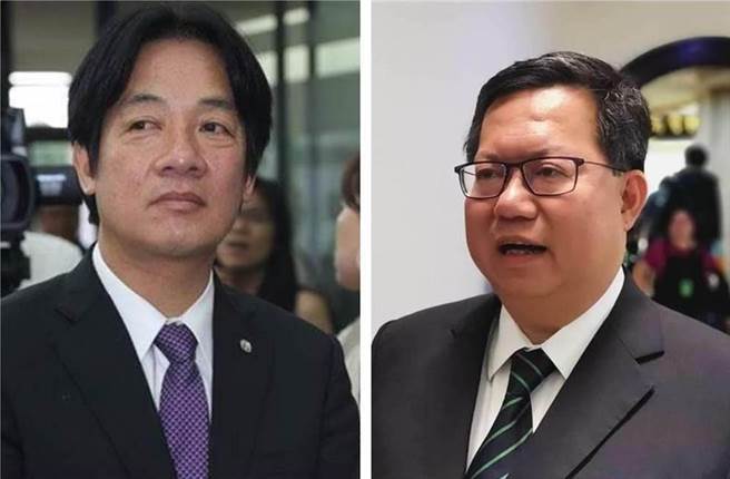 副总统赖清德（左）和桃园市市长郑文灿（右）。（中时资料照）