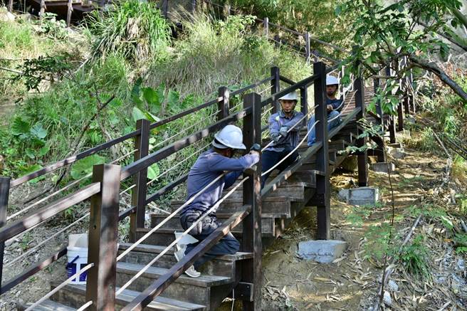 大坑9-1号步道施工中。（台中市观旅局提供／王文吉台中传真）