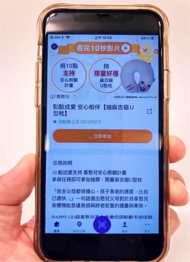 HAPPY GO邀卡友捐10點做愛心，支持喜憨兒安心照顧計畫。（HAPPY GO提供）
