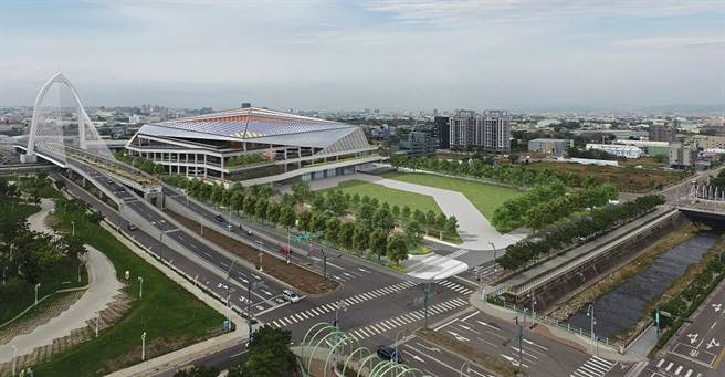 台中市水湳经贸园区东北角「水湳转运中心」，共同形塑台中市客运转运新门户，创造台中城市亮点。（台中市政府提供）