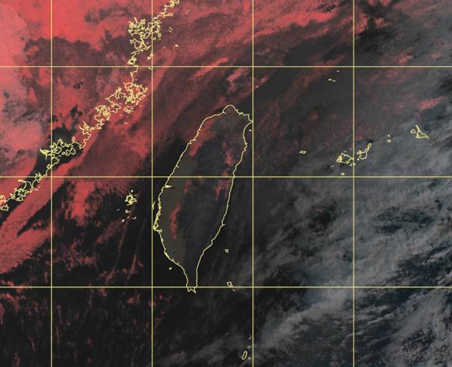 今晚起水氣移入、明起冷氣團報到，全台氣溫急凍。（中央氣象局提供）