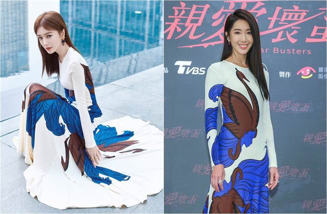 隋棠和秦岚巧撞衫。（图／本报系资料照片（右图）、取材自秦岚工作室微博）