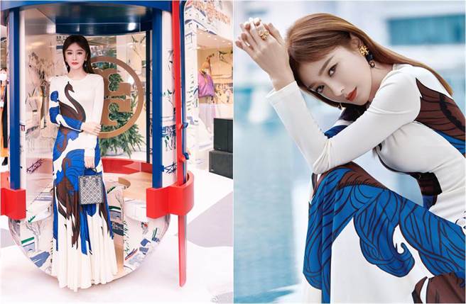 秦岚穿出古典气质。（图／取材自秦岚、秦岚工作室微博）