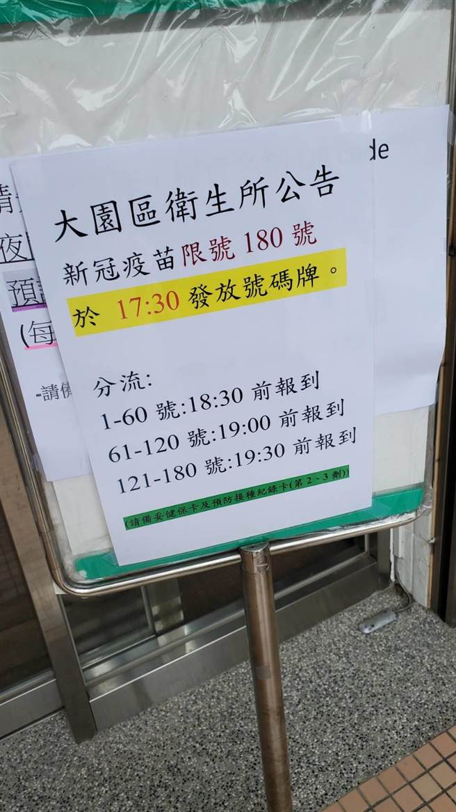 桃园爆疫苗抢打潮，排队人龙超长。(蔡依珍摄)